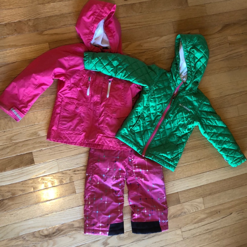 Columbia 3 in 1 jacket & snow bib - girls 4/5